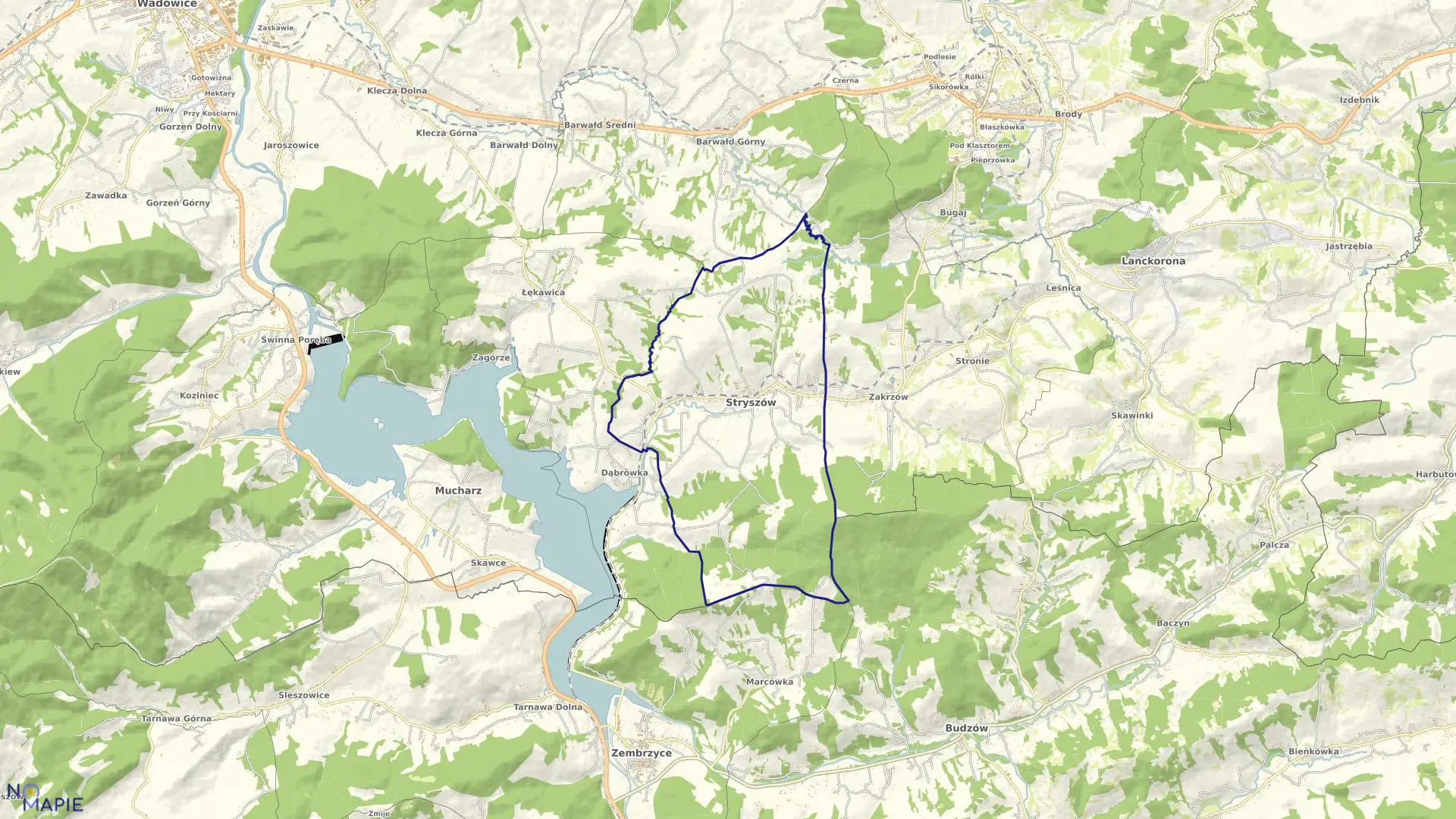 Mapa obrębu STRYSZÓW w gminie Stryszów